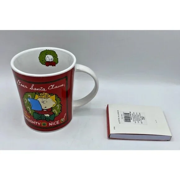 Peanuts Lot Sally Christmas Mug 14oz & Snoopy Notepad Dear Santa I’ve Been Nice - Picture 3 of 16